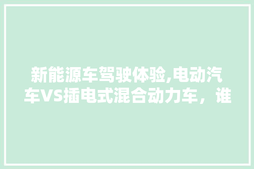 新能源车驾驶体验,电动汽车VS插电式混合动力车，谁更胜一筹