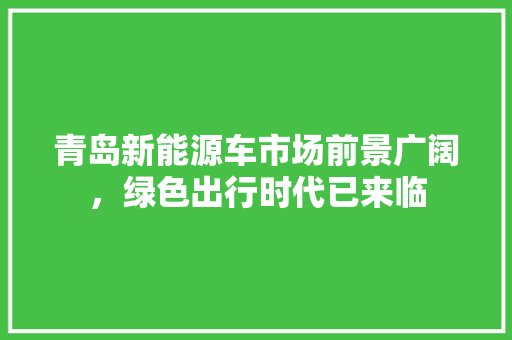 青岛新能源车市场前景广阔，绿色出行时代已来临