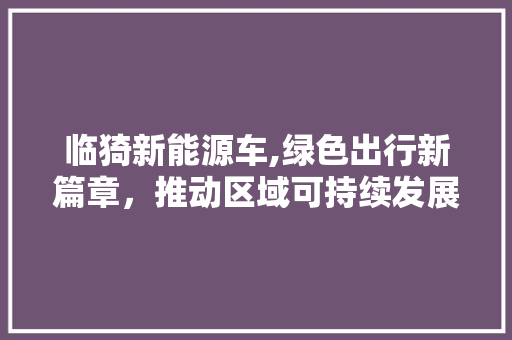 临猗新能源车,绿色出行新篇章，推动区域可持续发展