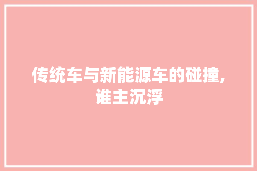 传统车与新能源车的碰撞,谁主沉浮