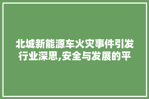 北城新能源车火灾事件引发行业深思,安全与发展的平衡之路