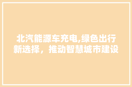 北汽能源车充电,绿色出行新选择，推动智慧城市建设