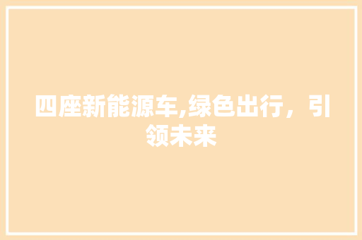 四座新能源车,绿色出行，引领未来