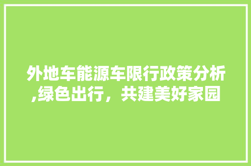 外地车能源车限行政策分析,绿色出行，共建美好家园