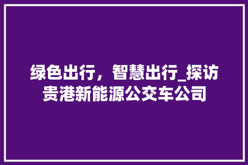 绿色出行，智慧出行_探访贵港新能源公交车公司 变速箱配件