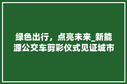 绿色出行，点亮未来_新能源公交车剪彩仪式见证城市环保新篇章