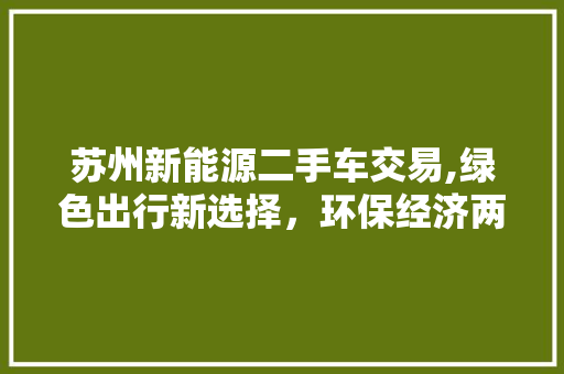 苏州新能源二手车交易,绿色出行新选择，环保经济两不误 新款车型