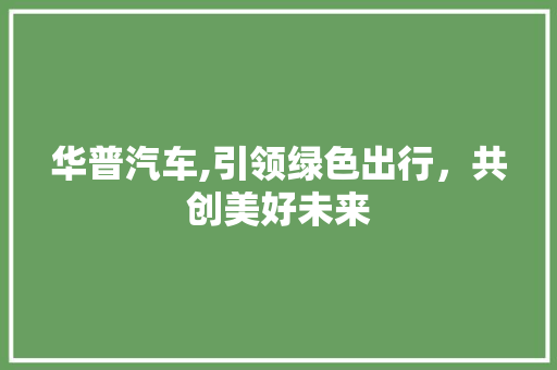 华普汽车,引领绿色出行，共创美好未来