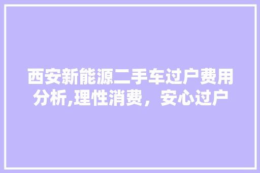 西安新能源二手车过户费用分析,理性消费，安心过户 车身配件