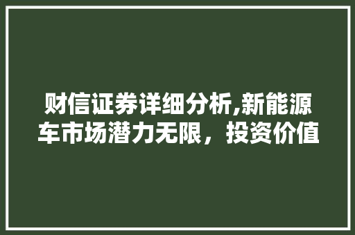 财信证券详细分析,新能源车市场潜力无限，投资价值凸显