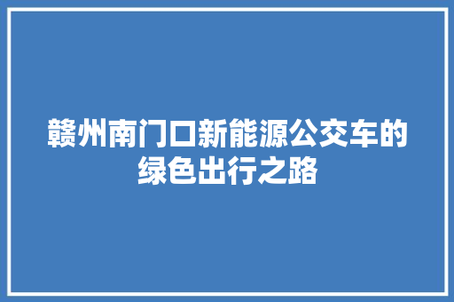 赣州南门口新能源公交车的绿色出行之路
