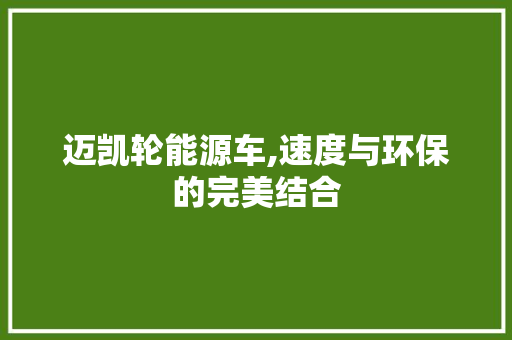 迈凯轮能源车,速度与环保的完美结合