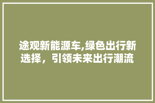 途观新能源车,绿色出行新选择，引领未来出行潮流