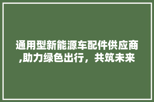 通用型新能源车配件供应商,助力绿色出行，共筑未来交通生态