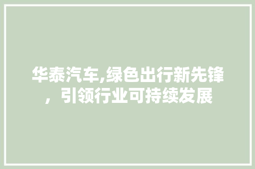 华泰汽车,绿色出行新先锋，引领行业可持续发展 蓄电池配件