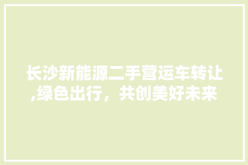 长沙新能源二手营运车转让,绿色出行，共创美好未来 底盘配件