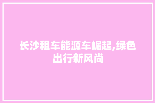 长沙租车能源车崛起,绿色出行新风尚 发动机配件