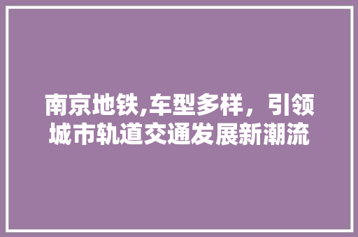 南京地铁,车型多样，引领城市轨道交通发展新潮流