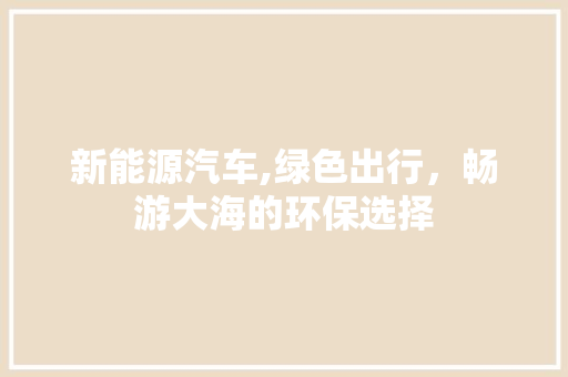 新能源汽车,绿色出行，畅游大海的环保选择