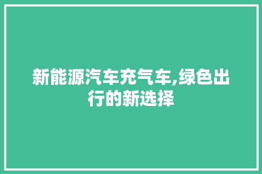 新能源汽车充气车,绿色出行的新选择