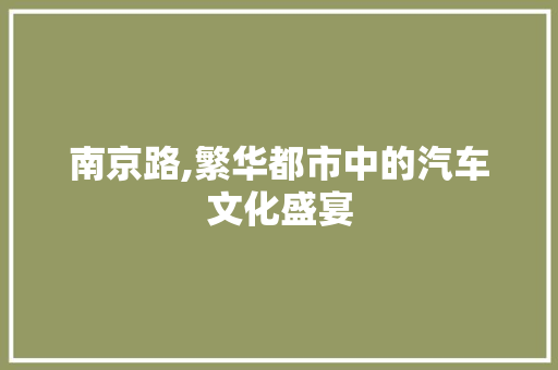 南京路,繁华都市中的汽车文化盛宴