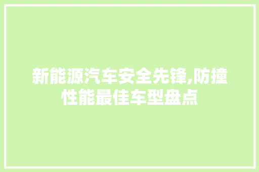 新能源汽车安全先锋,防撞性能最佳车型盘点