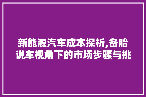 新能源汽车成本探析,备胎说车视角下的市场步骤与挑战