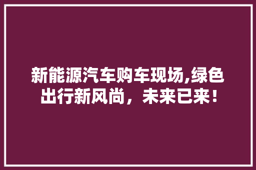 新能源汽车购车现场,绿色出行新风尚，未来已来！
