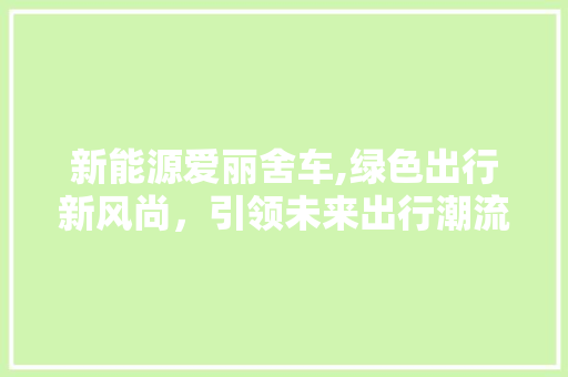 新能源爱丽舍车,绿色出行新风尚，引领未来出行潮流