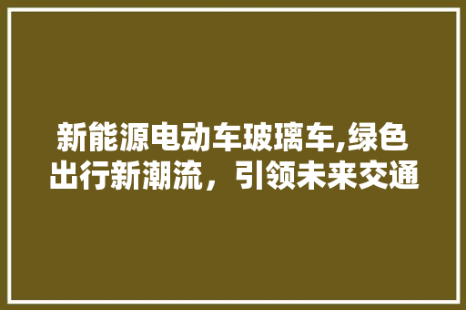新能源电动车玻璃车,绿色出行新潮流，引领未来交通变革