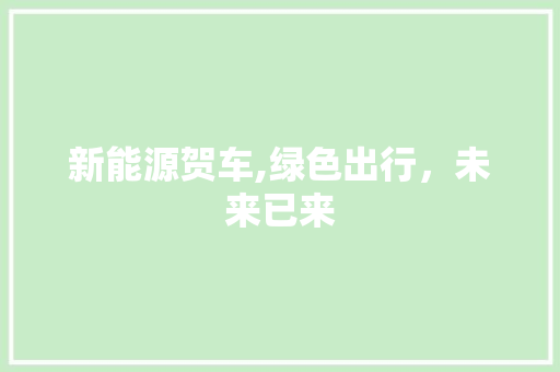 新能源贺车,绿色出行，未来已来