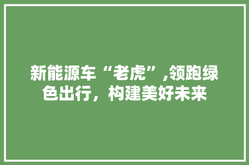 新能源车“老虎”,领跑绿色出行，构建美好未来