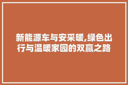 新能源车与安采暖,绿色出行与温暖家园的双赢之路