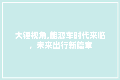 大锤视角,能源车时代来临，未来出行新篇章