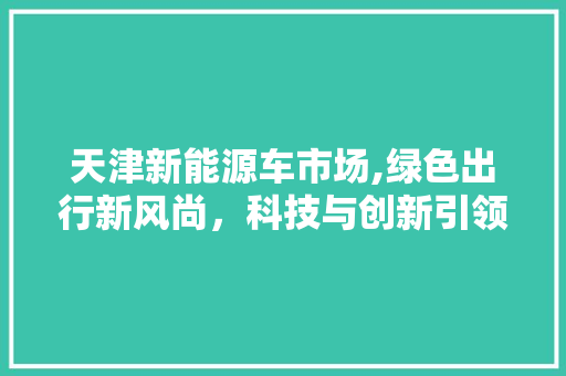 天津新能源车市场,绿色出行新风尚，科技与创新引领未来