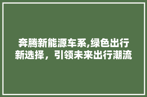 奔腾新能源车系,绿色出行新选择，引领未来出行潮流