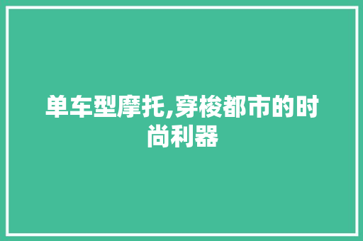 单车型摩托,穿梭都市的时尚利器