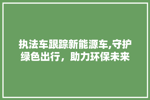 执法车跟踪新能源车,守护绿色出行，助力环保未来