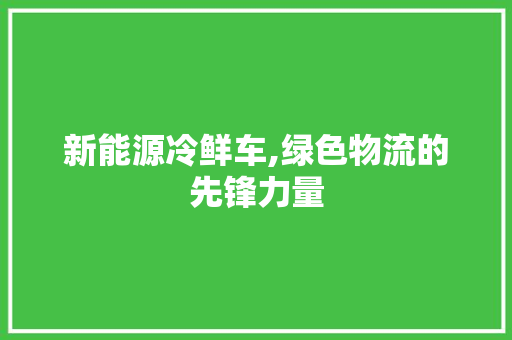 新能源冷鲜车,绿色物流的先锋力量