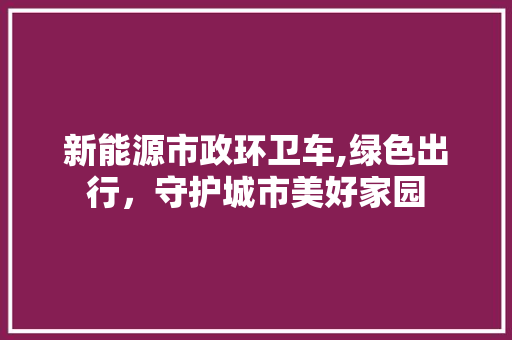 新能源市政环卫车,绿色出行，守护城市美好家园