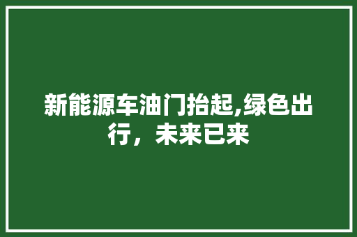 新能源车油门抬起,绿色出行，未来已来