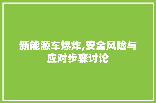 新能源车爆炸,安全风险与应对步骤讨论