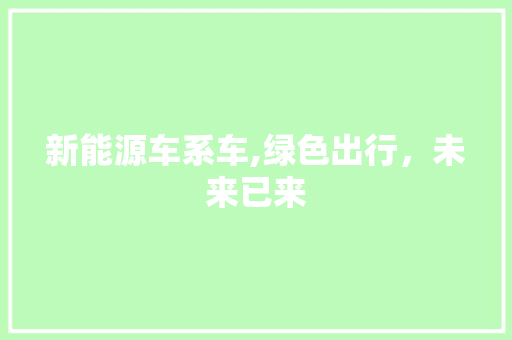 新能源车系车,绿色出行，未来已来