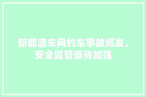 新能源车网约车事故频发，安全监管亟待加强