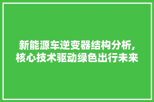 新能源车逆变器结构分析,核心技术驱动绿色出行未来