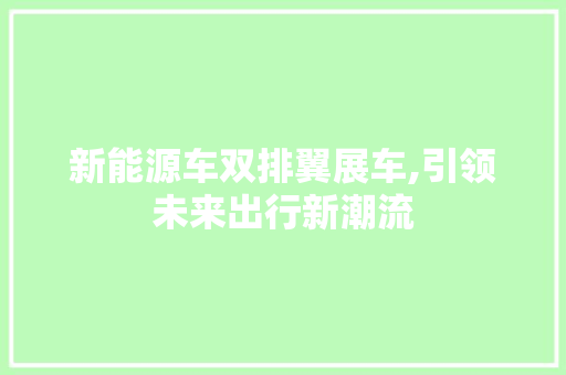 新能源车双排翼展车,引领未来出行新潮流