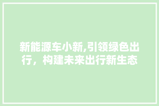 新能源车小新,引领绿色出行，构建未来出行新生态