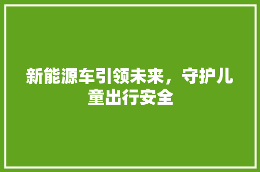 新能源车引领未来，守护儿童出行安全
