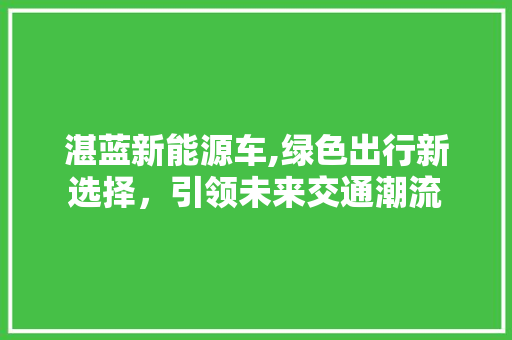 湛蓝新能源车,绿色出行新选择，引领未来交通潮流