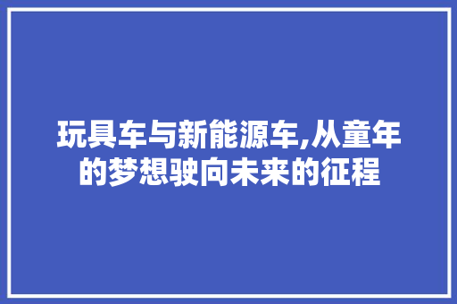 玩具车与新能源车,从童年的梦想驶向未来的征程